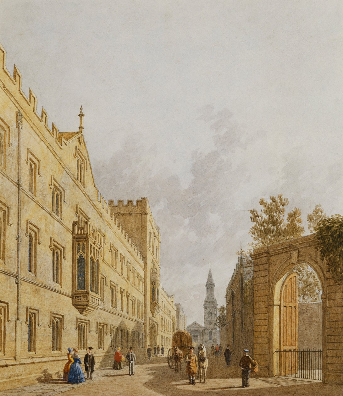 Exeter College, Oxford, 1848 av George Pyne