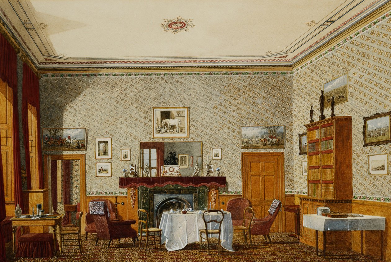 Interiøret i et rom, Christ Church, Oxford, av George Pyne