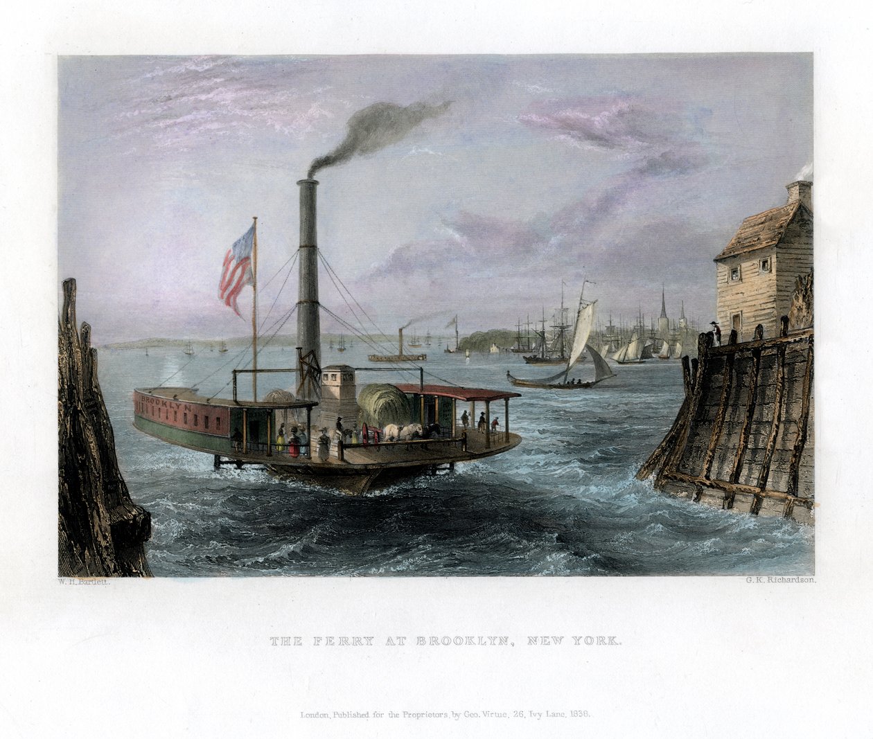 Fergen i Brooklyn, New York, USA, 1838. av George Richardson