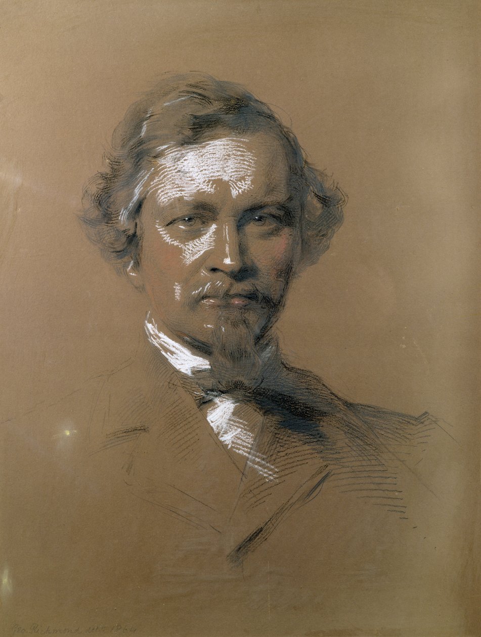 August Wilhelm Hofmann (1818-92) tysk kjemiker, 1864 (fargestift på papir) av George Richmond