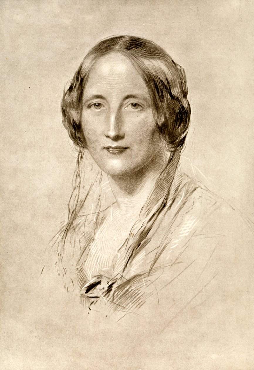 Elizabeth Gaskell , britisk romanforfatter fra 1800-tallet, 1910. av George Richmond