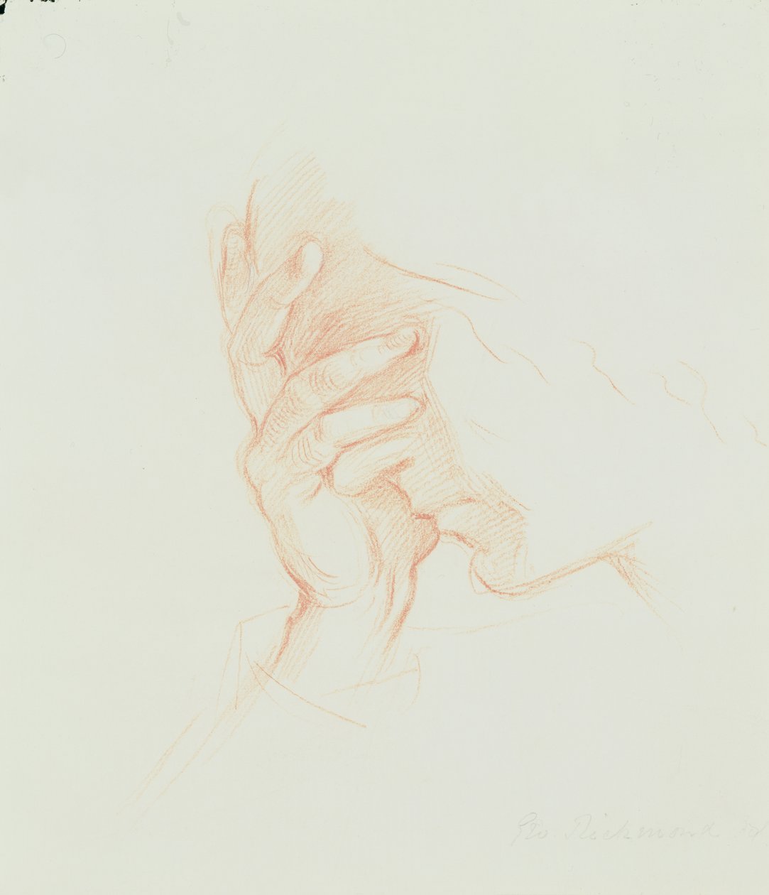 Hodestudie av en kvinne, ca. 1835 (rødt kritt på papir) av George Richmond