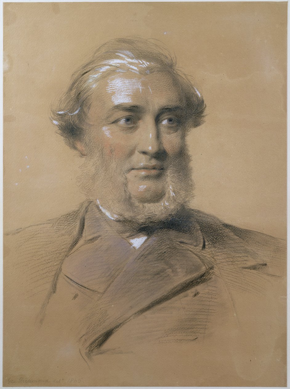 Henry Bence Jones, 1865 (kull og kritt på papir) av George Richmond