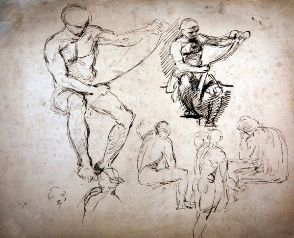 Nakne menn - studier for de gamle av George Richmond