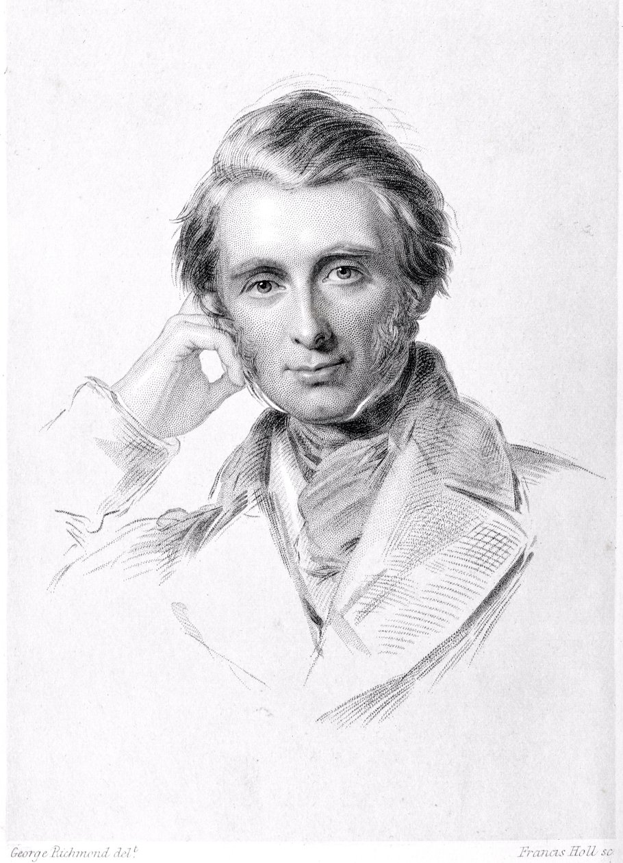 Portrett av John Ruskin (1819-1900) gravert av Francis Holl (1815-84) av George Richmond