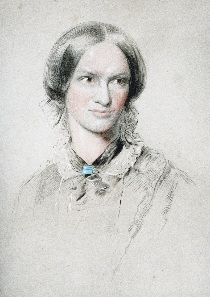 Portrett av forfatteren Charlotte Brontë 1816-1855, ca. 1850. av George Richmond