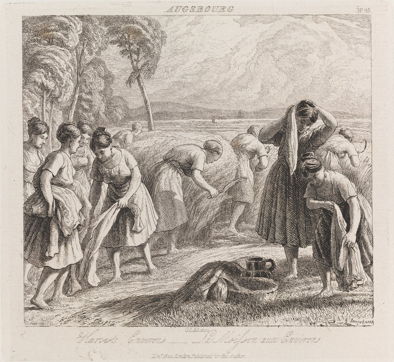 Harvest, Augsbourg, ca. 1821 (radering) av George Robert Lewis