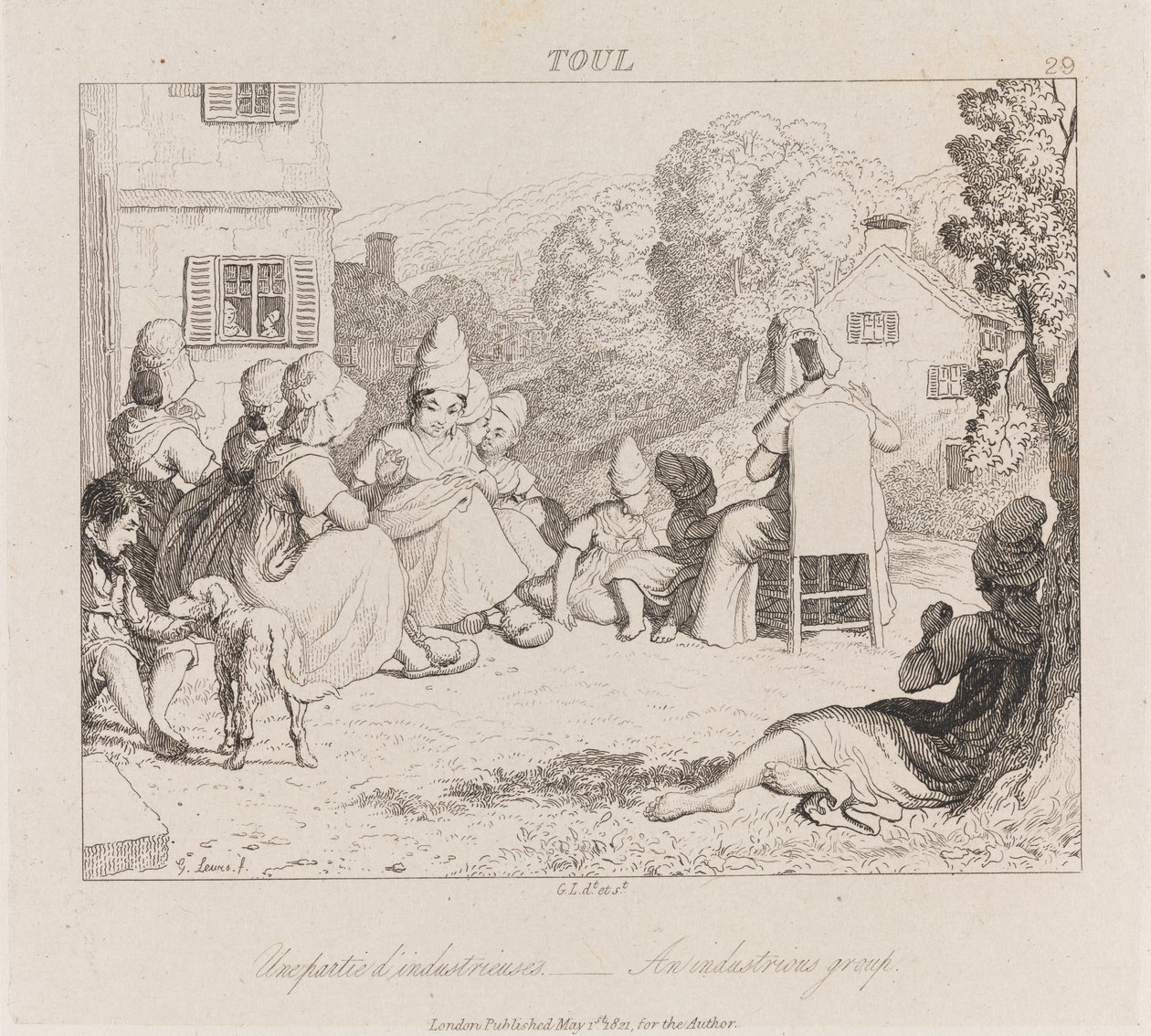 Industrious Group, Toul, ca. 1821 (etsing) av George Robert Lewis
