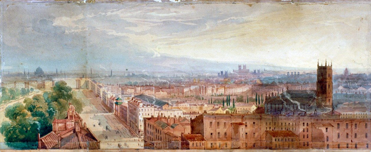 Luftfoto av Knightsbridge, London, c1845 av George Robert Vawser
