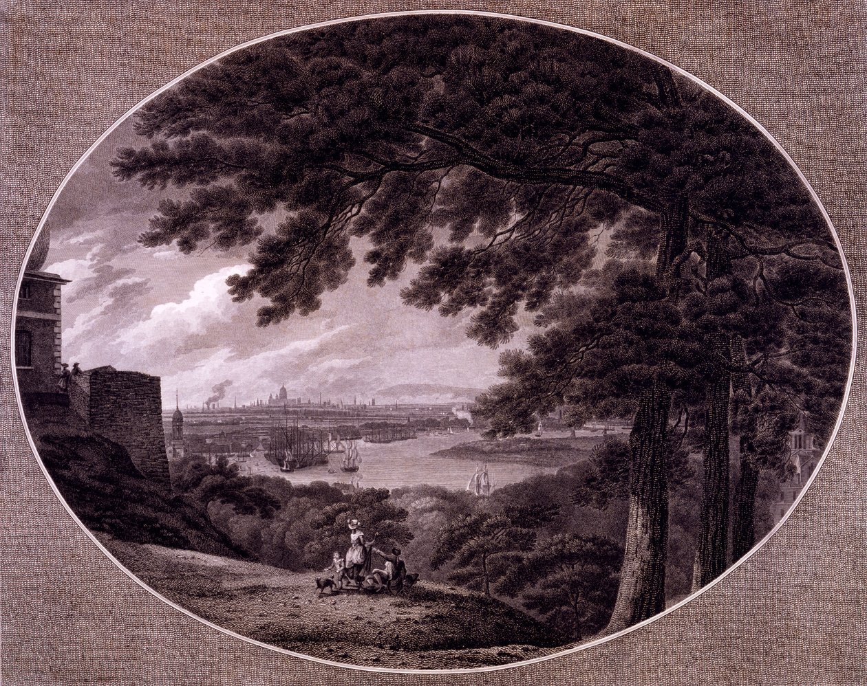 En sørlig utsikt over byene London og Westminster fra Denmark Hill, i Camberwell av George Robinson