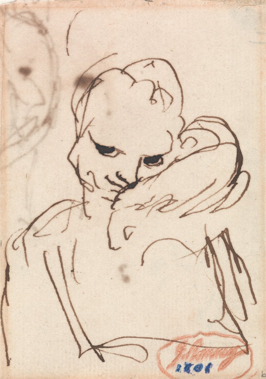 En jente med en kanin eller en hund på skulderen av George Romney
