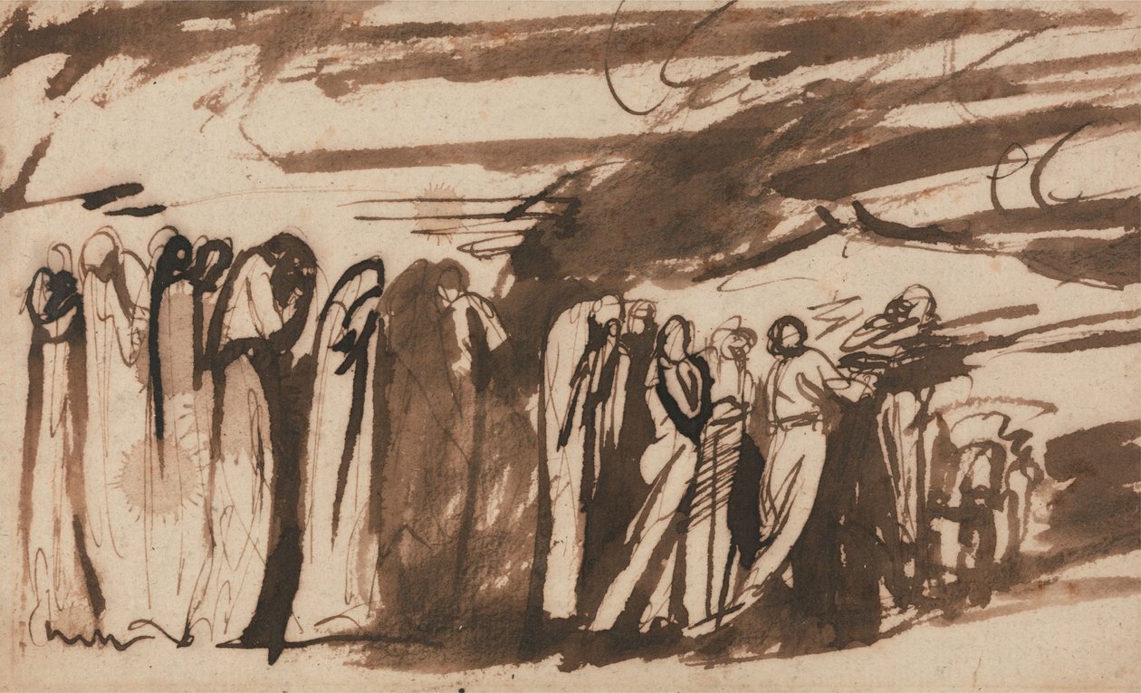 De fordømtes prosesjon: Studie til Dantes «Inferno» av George Romney