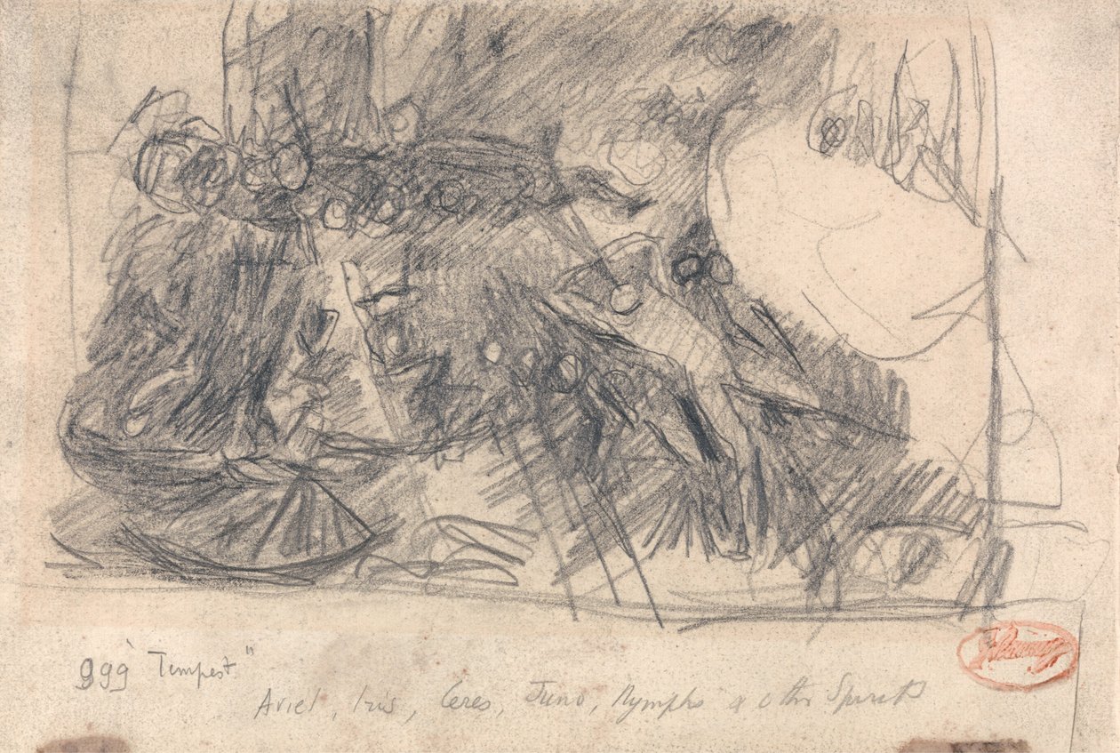 Komposisjon: Figurstudie, muligens Satan som hersker over helvete av George Romney