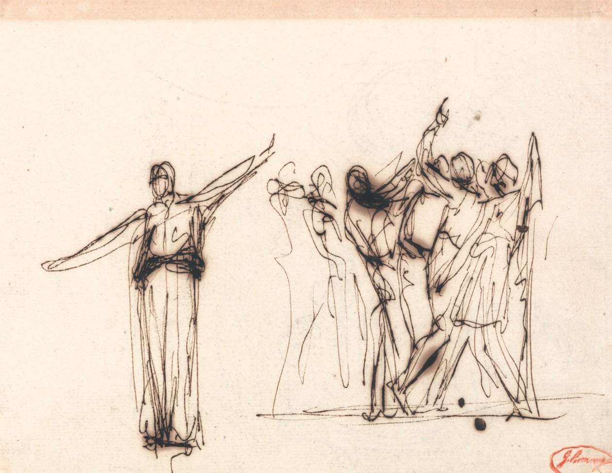 Folkemengde foran en profetinne av George Romney
