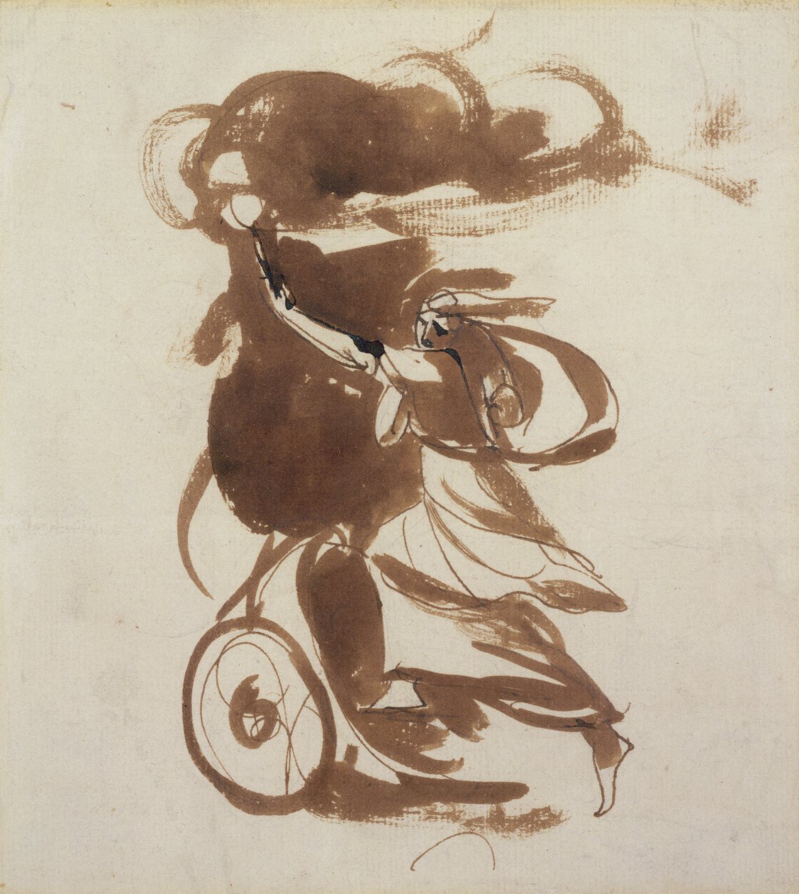 Emma Hart som Medea (penn og brunt blekk og vask over spor av blyant på papir) av George Romney