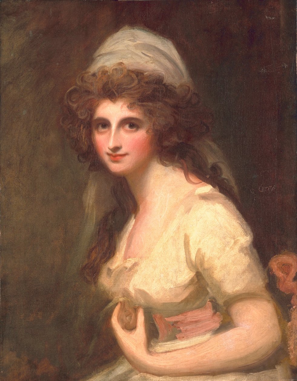 Emma Hart i en hvit turban, ca. 1791 av George Romney