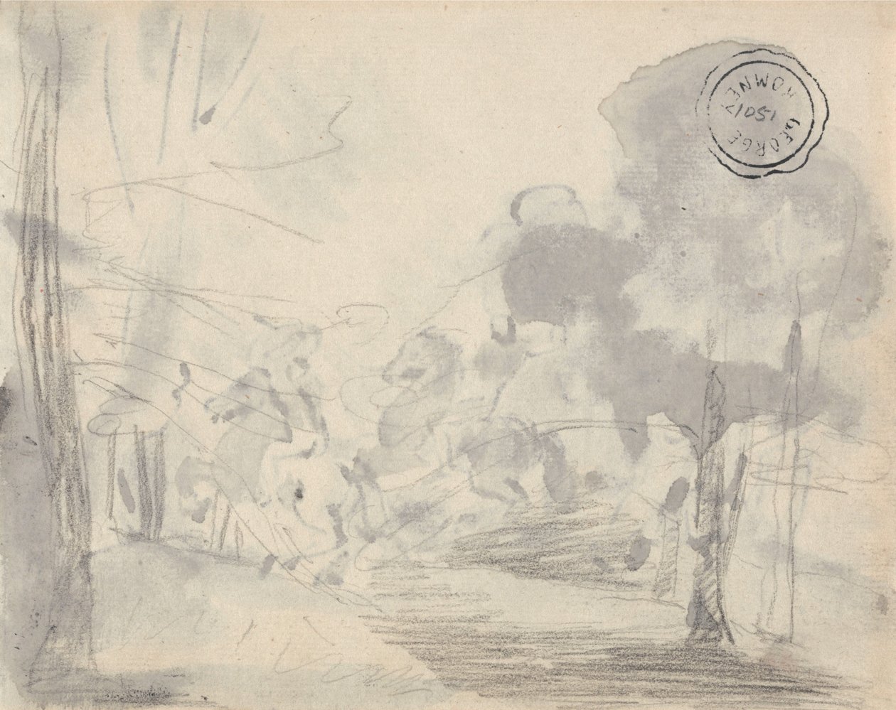 Lysning med trær av George Romney
