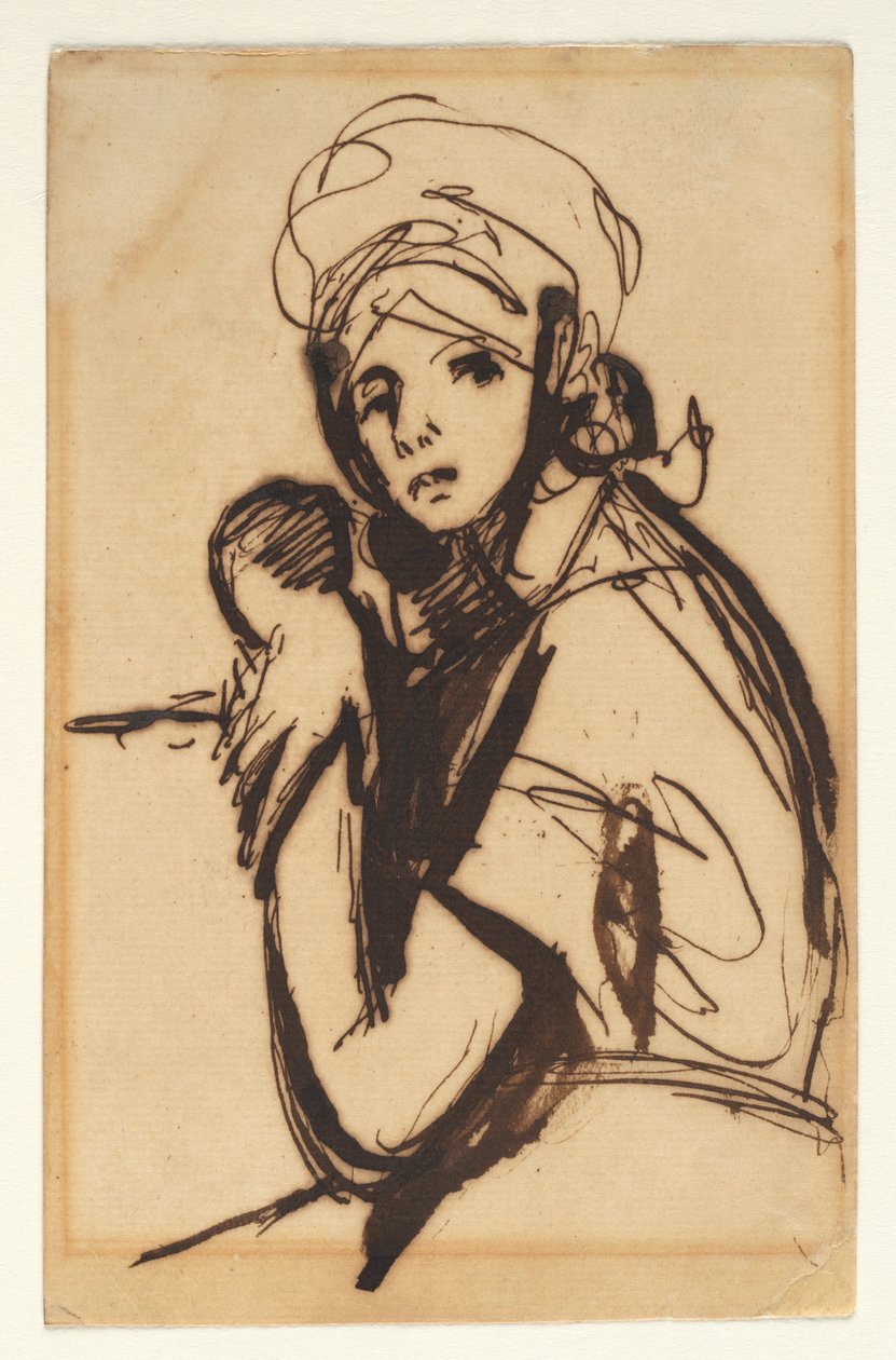 Halvfigur av en ung kvinne av George Romney