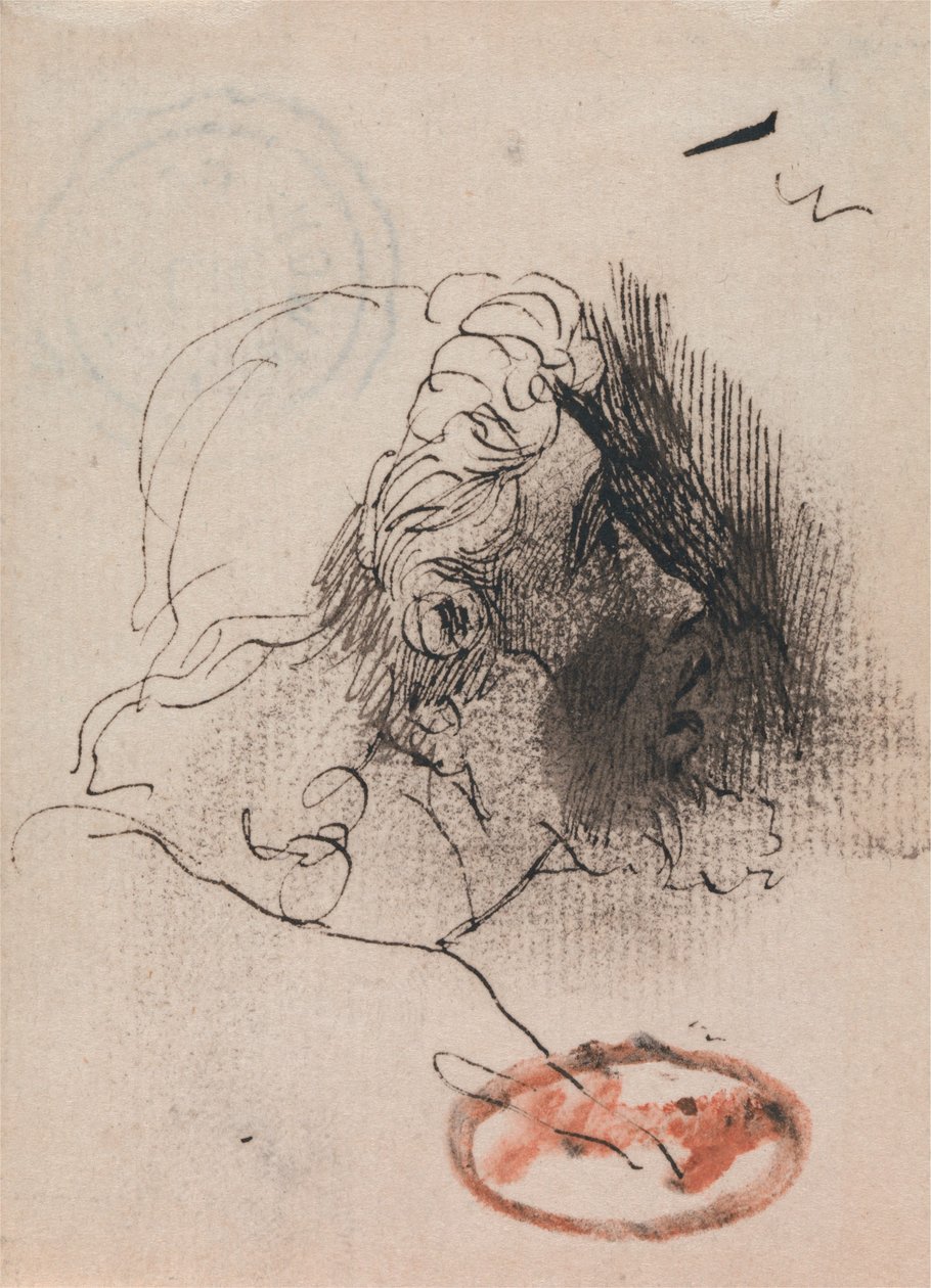 Hodet til en mann sett i profil av George Romney