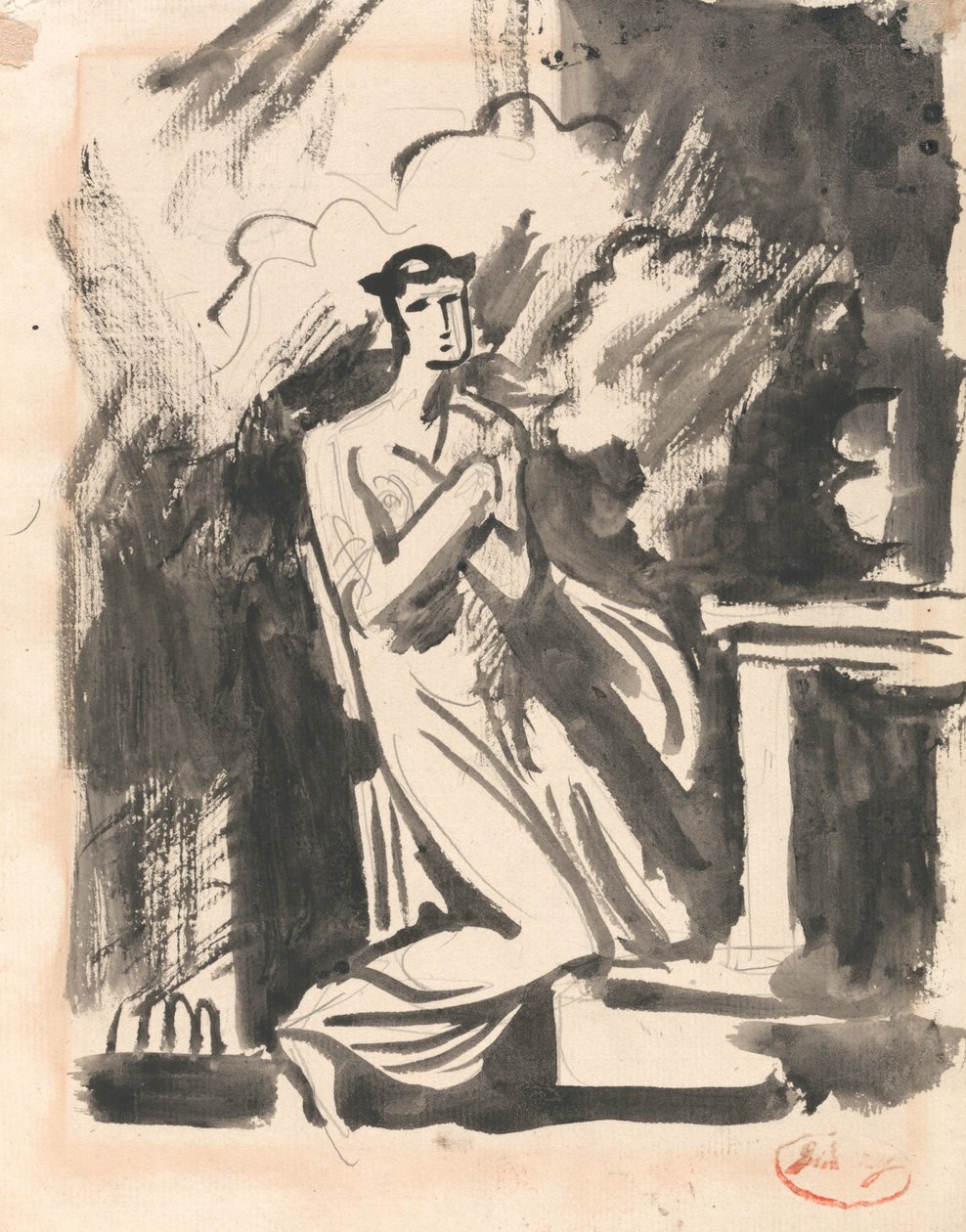 Iphigenia knelende ved et alter av George Romney