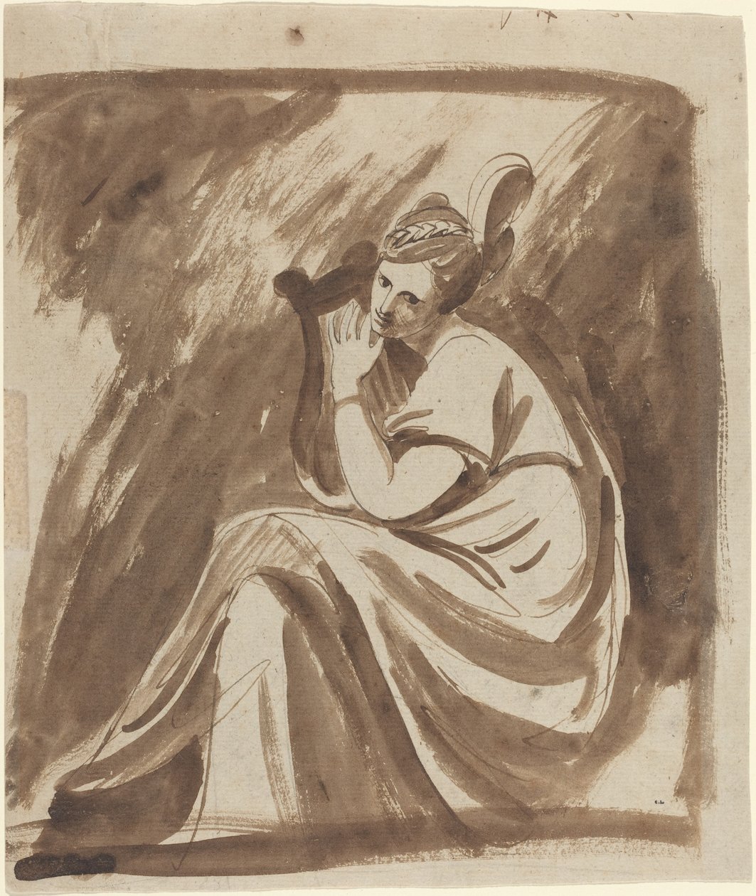 Lady Hamilton spiller på lyre av George Romney