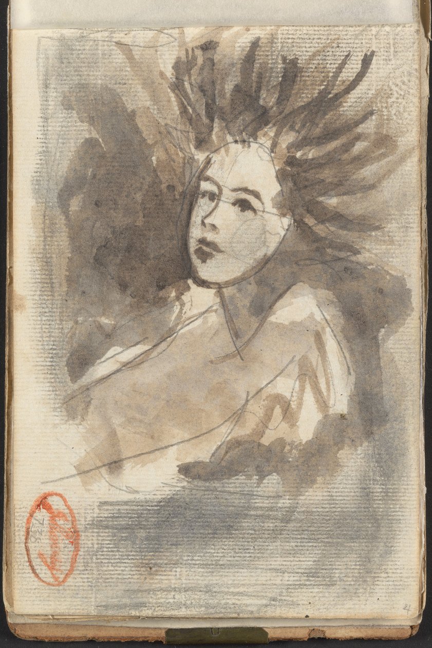 Dame med bølgende hår av George Romney