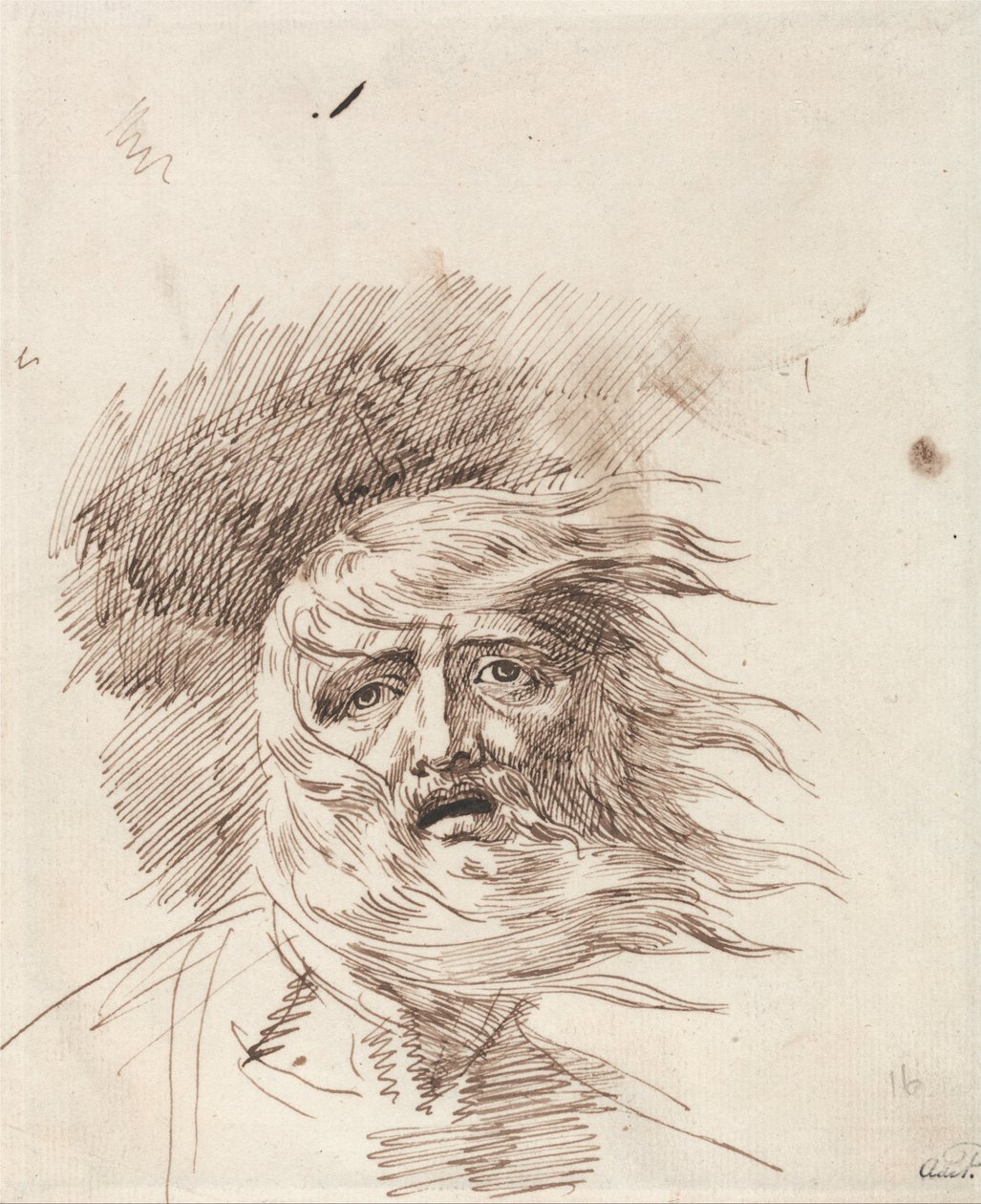 «Lear i stormen», Kong Lear, akt III, scene II av George Romney