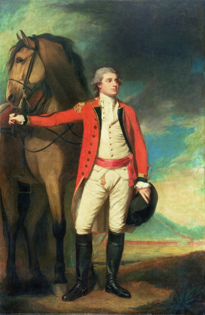 Portrett av generalmajor James Hartley, i kapteinens uniform av Bombay-hæren av George Romney