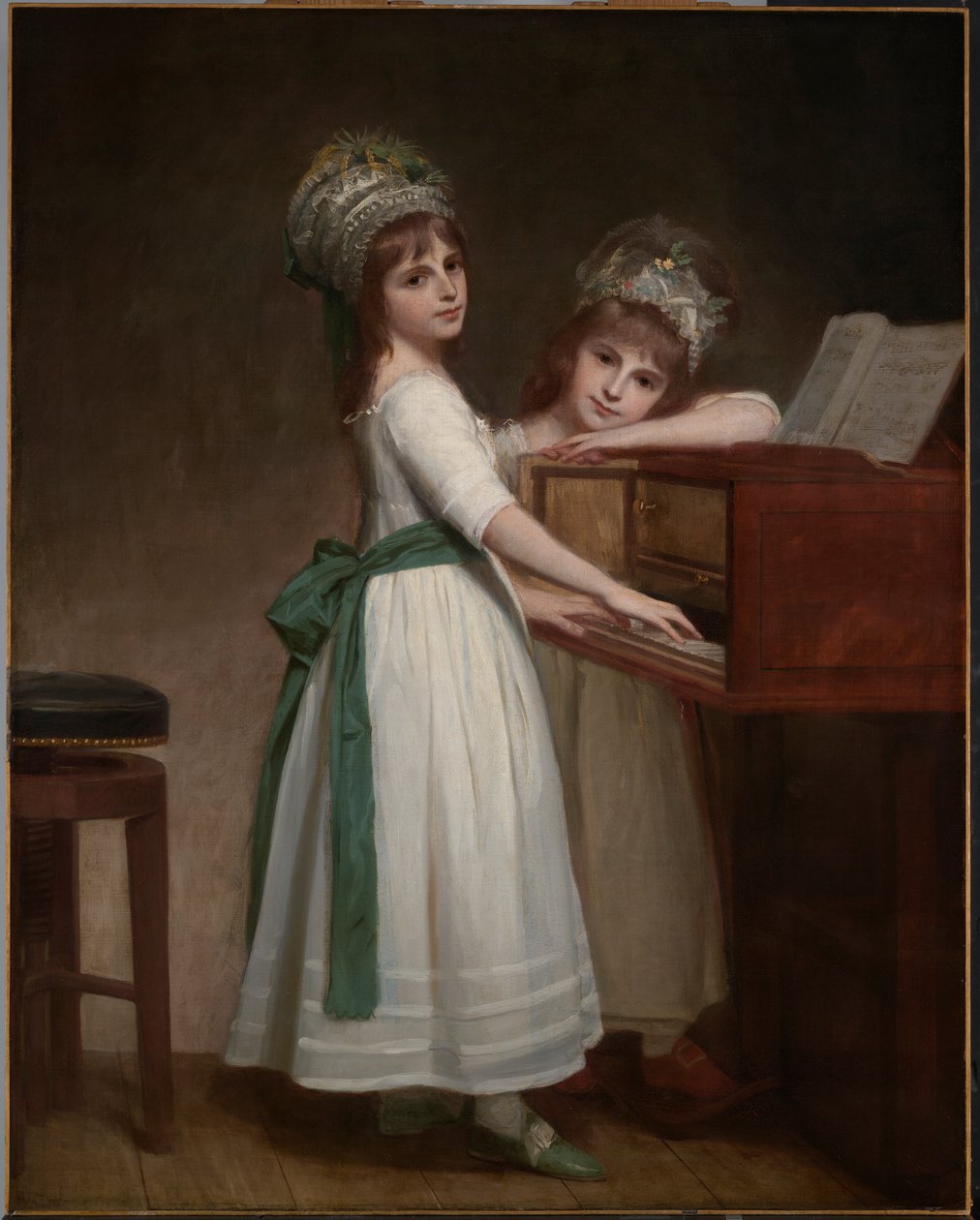 Portrett av Maria og Catherine, døtrene til Edward Thurlow, 1. baron Thurlow av George Romney