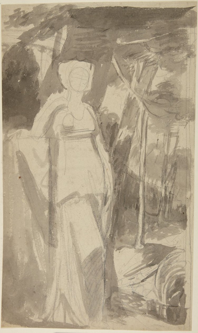 Portrettstudie av frøken Francis Woodley av George Romney