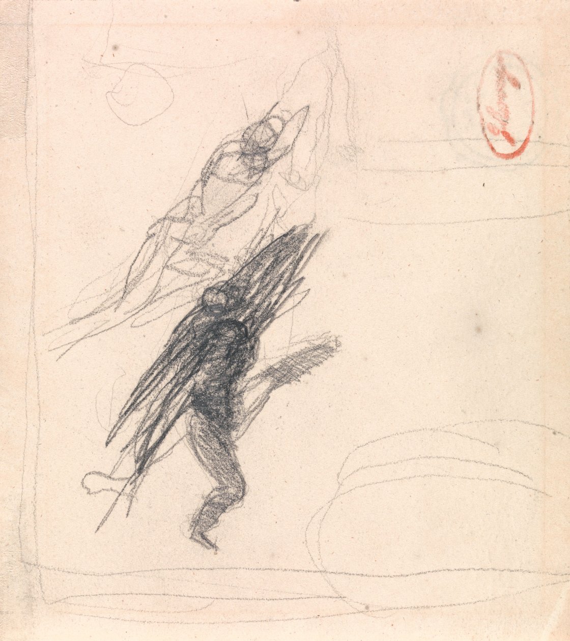 Muligens én liggende figur og én dansende figur av George Romney