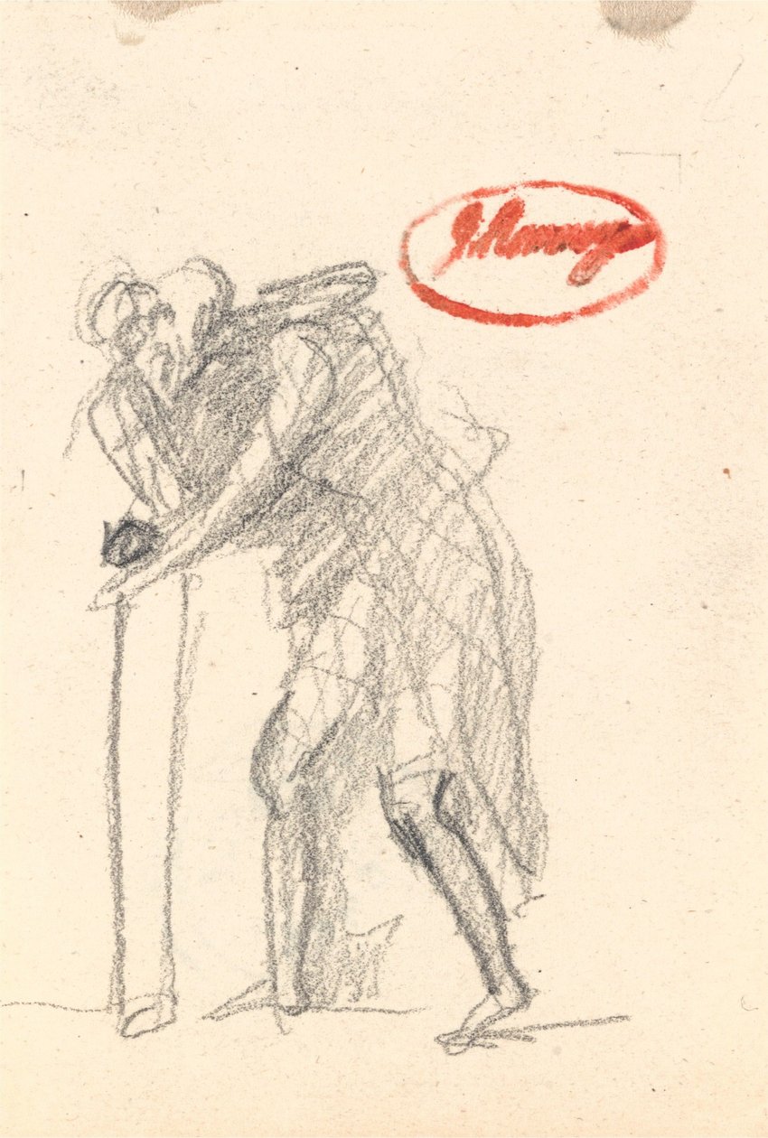Muligens en bøyd figur med pinne fra «Old Age» av George Romney