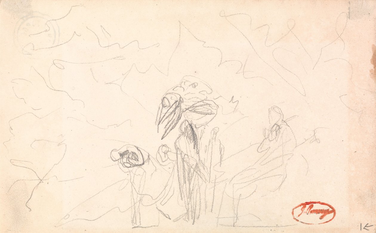 Muligens en gruppe figurer med flygende figurer av George Romney