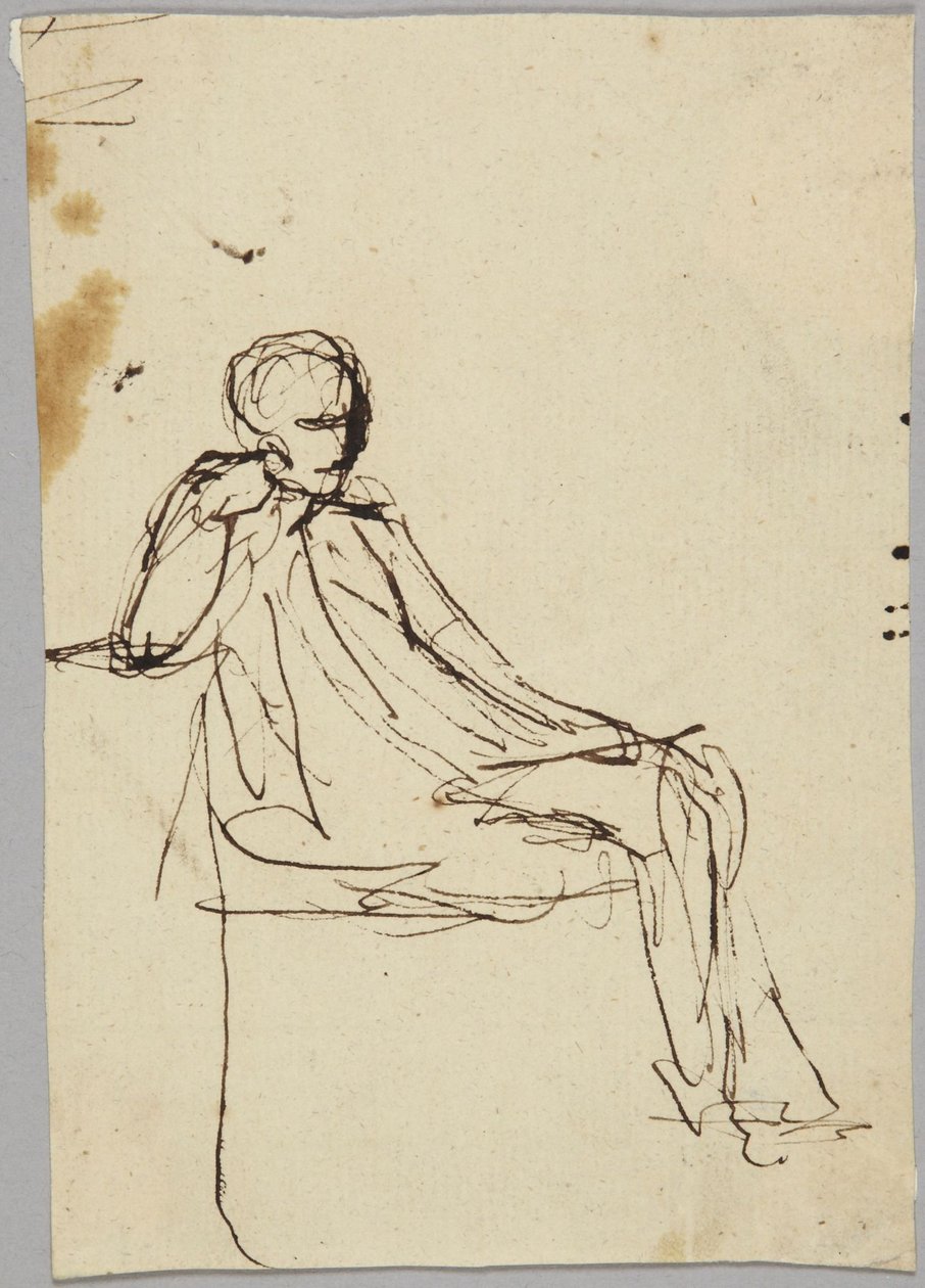 Sittende mannlig figur, portrettstudie av George Romney