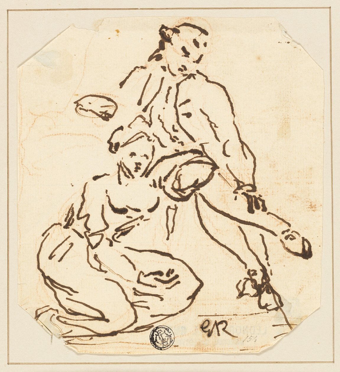 Sittende mann og kvinne av George Romney