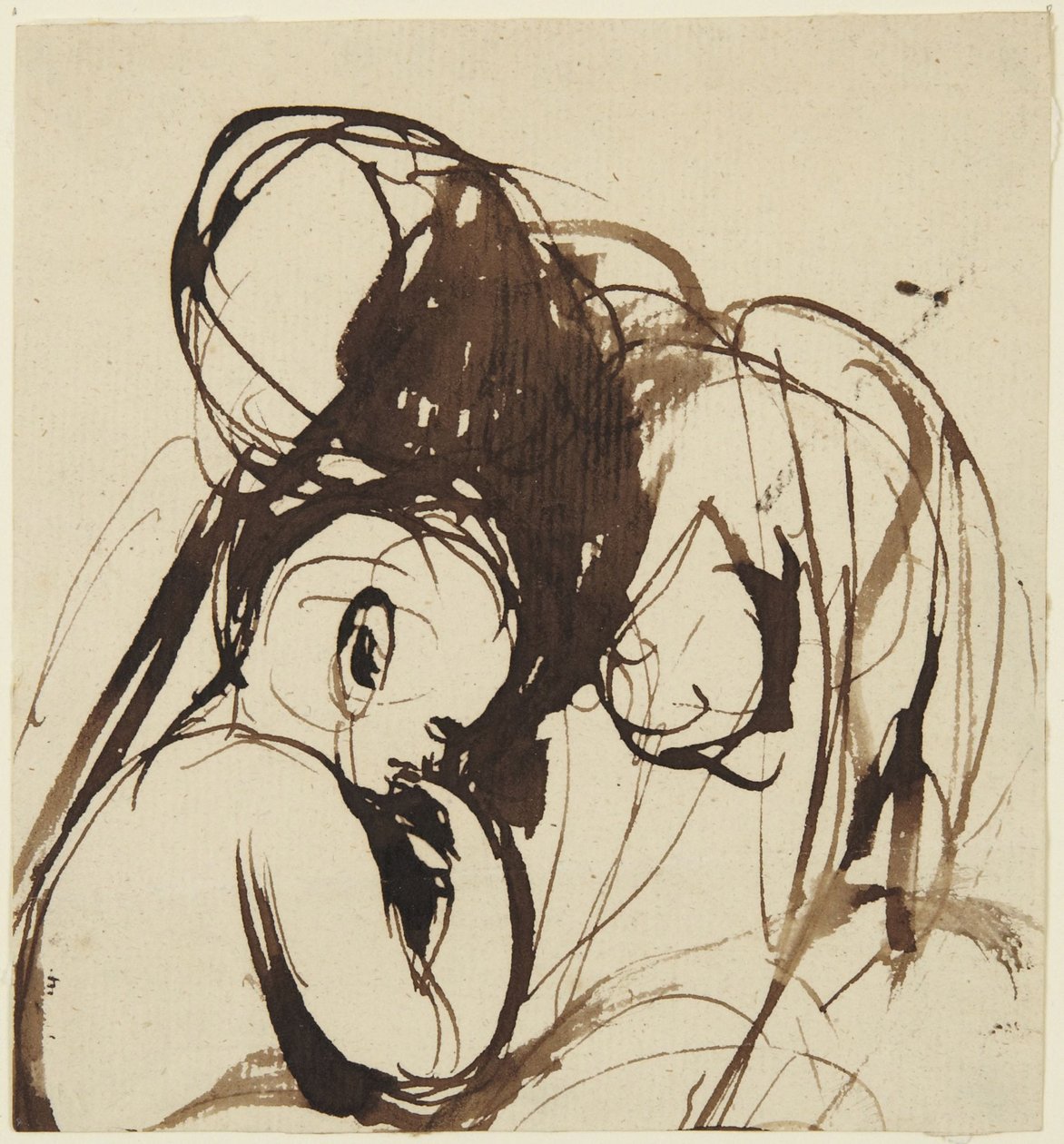 Sittende kvinne og barn av George Romney