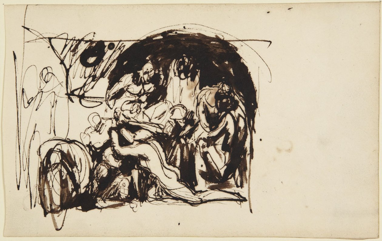 Skisse for Howards besøk i fengsler av George Romney