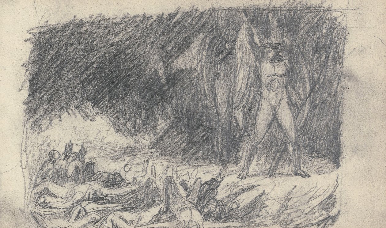 Tegning i skissebok av George Romney
