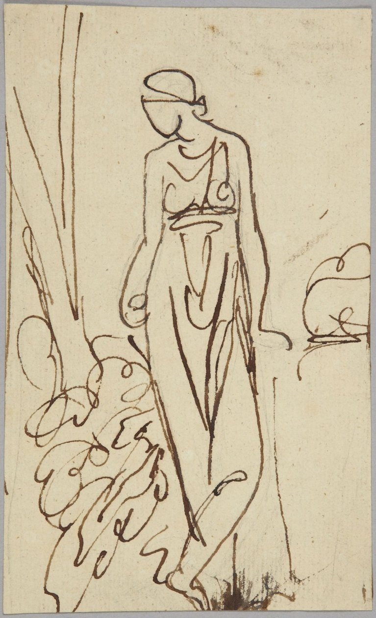 Stående kvinnefigur, portrettstudie av George Romney