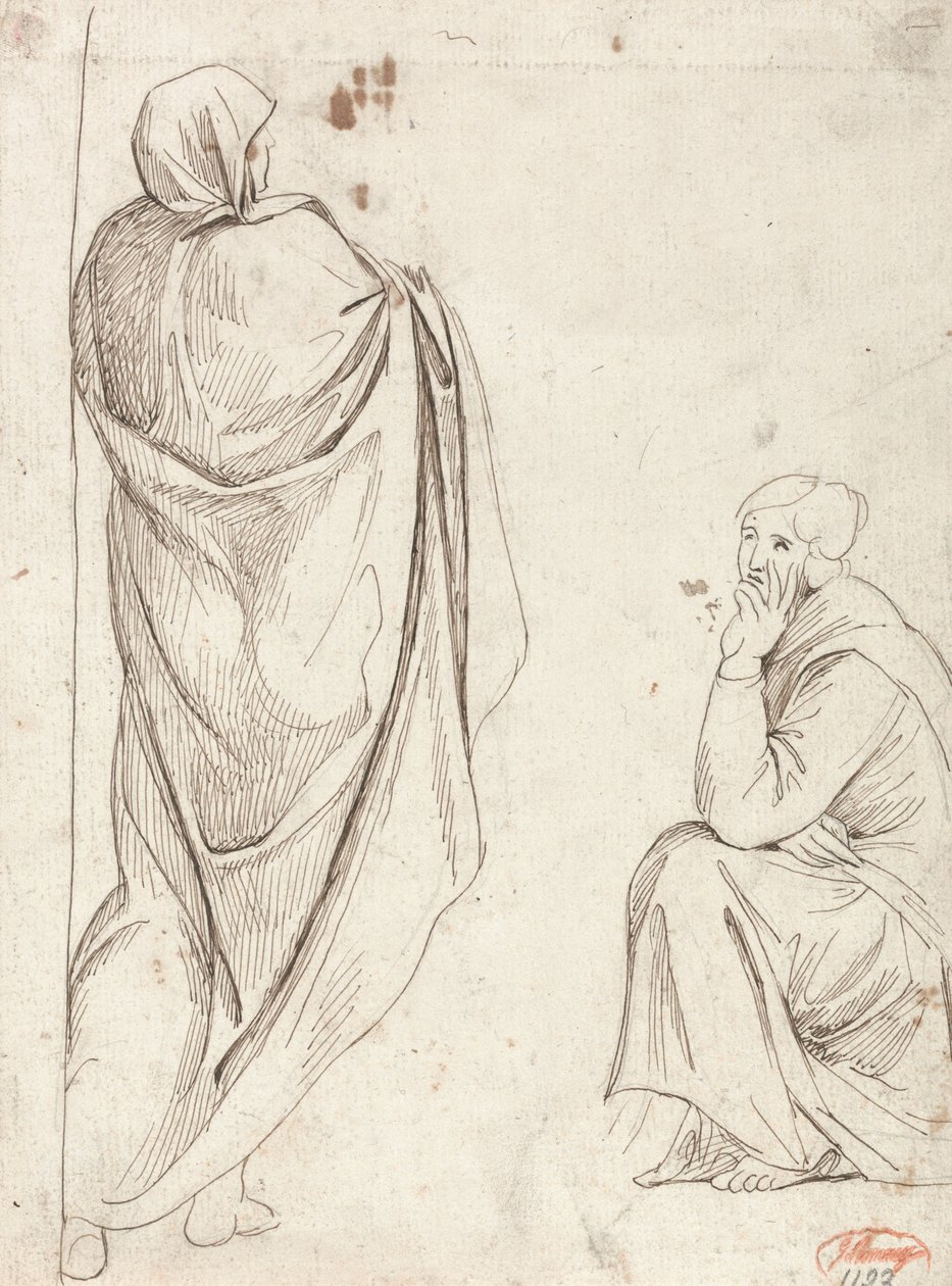 Stående figur og sittende figur av George Romney