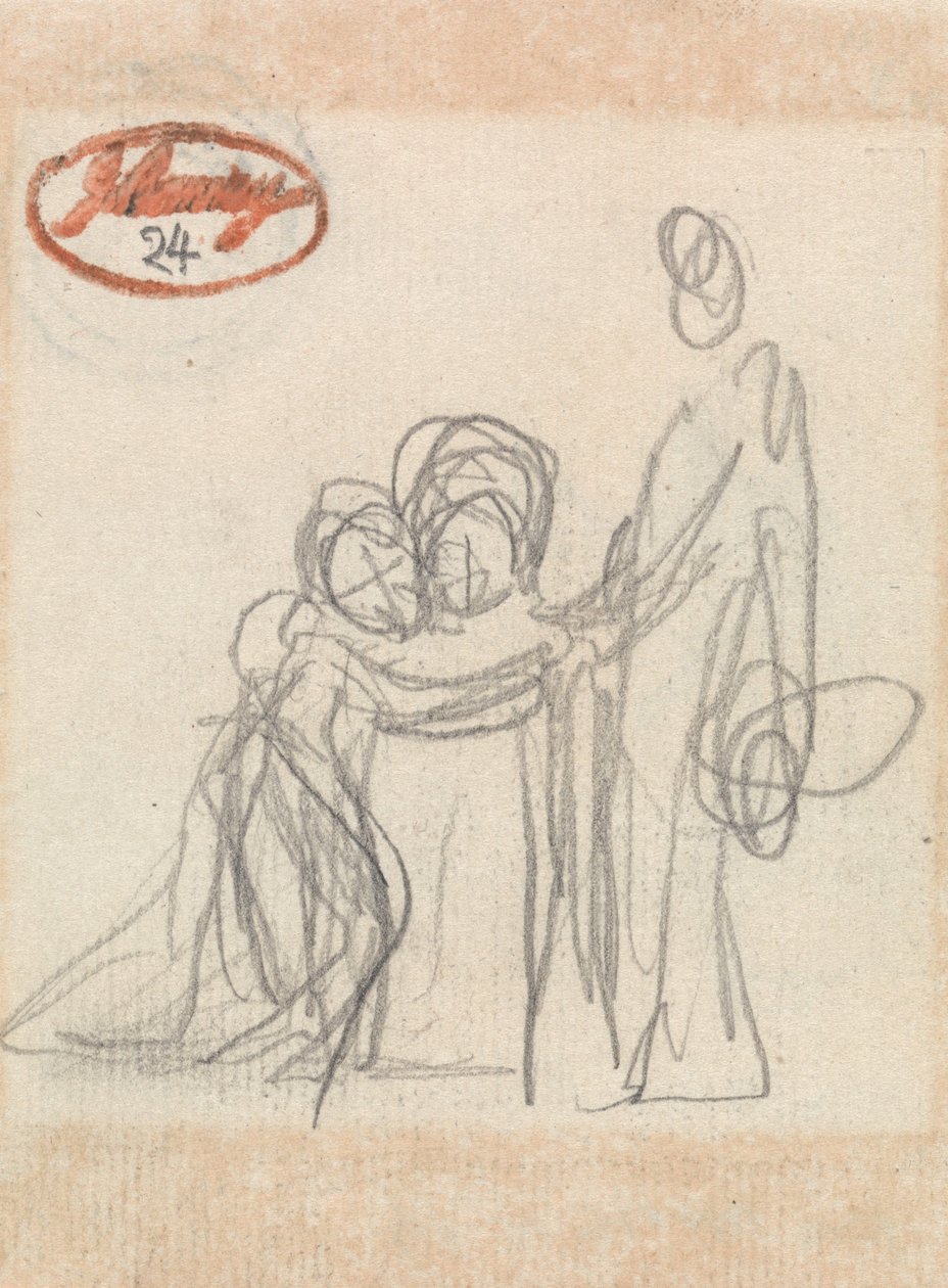 Stående figur med to barn av George Romney