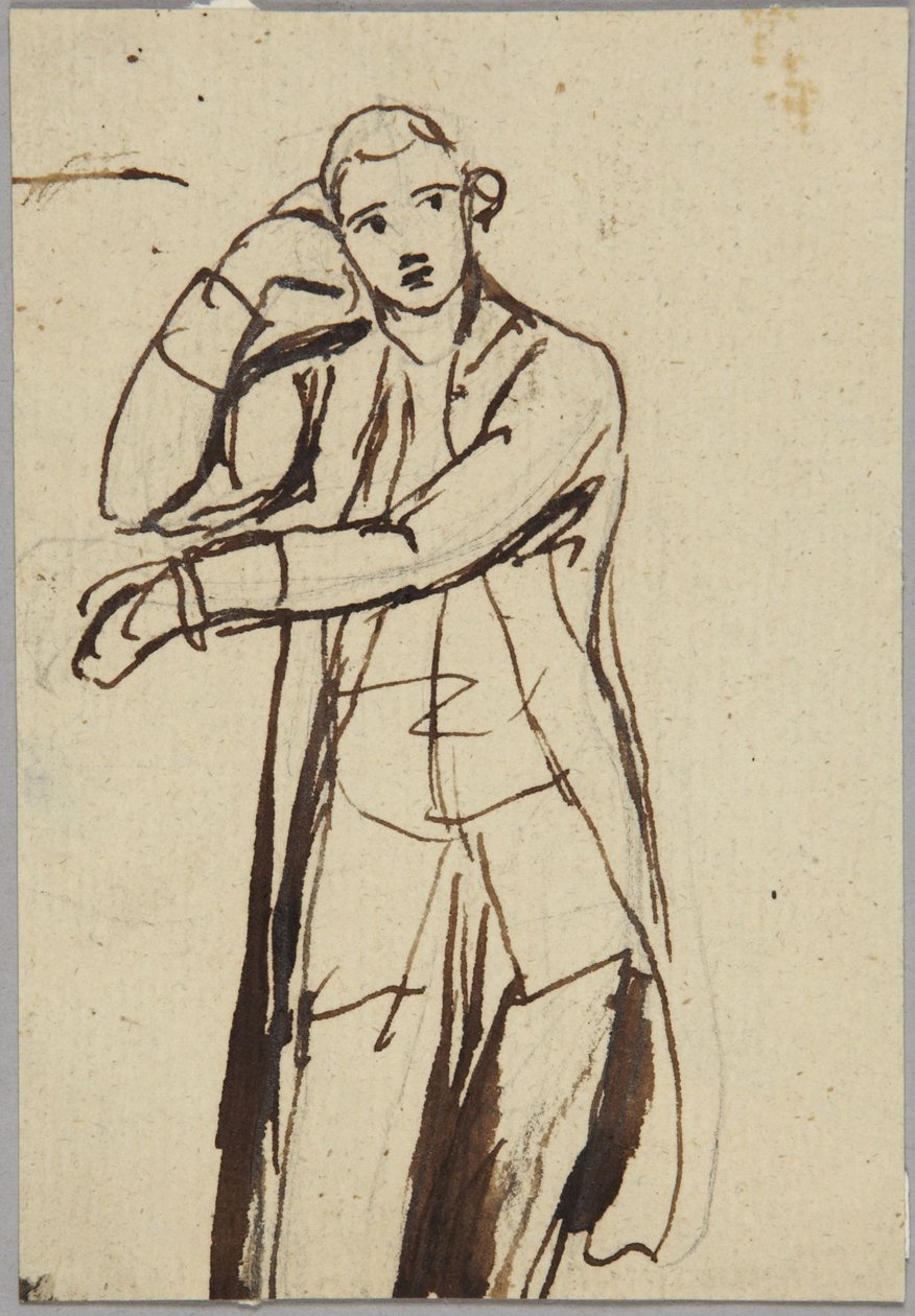 Stående mannlig figur, trekvartprofil av George Romney