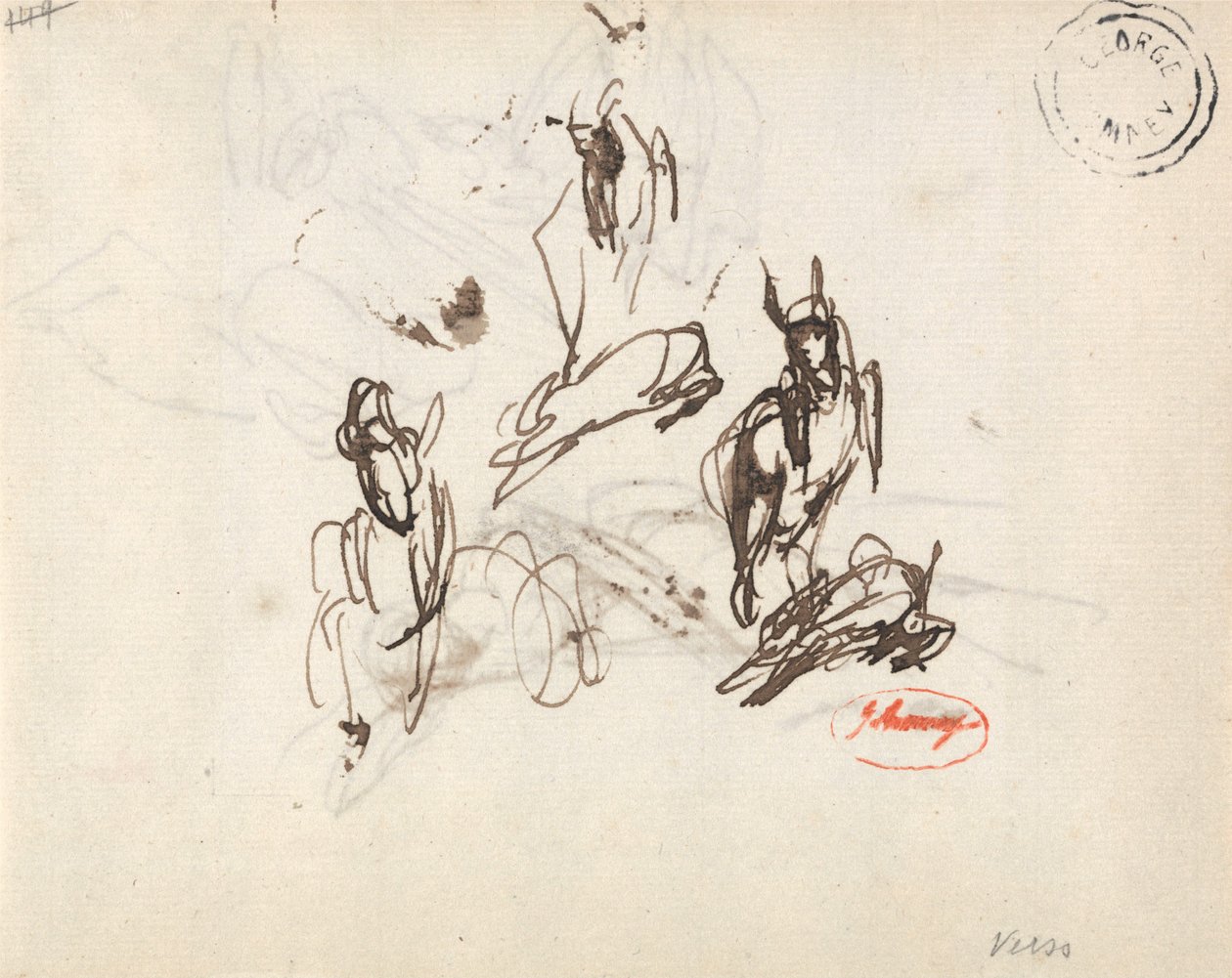 Studier av en jente med en lekende geit av George Romney