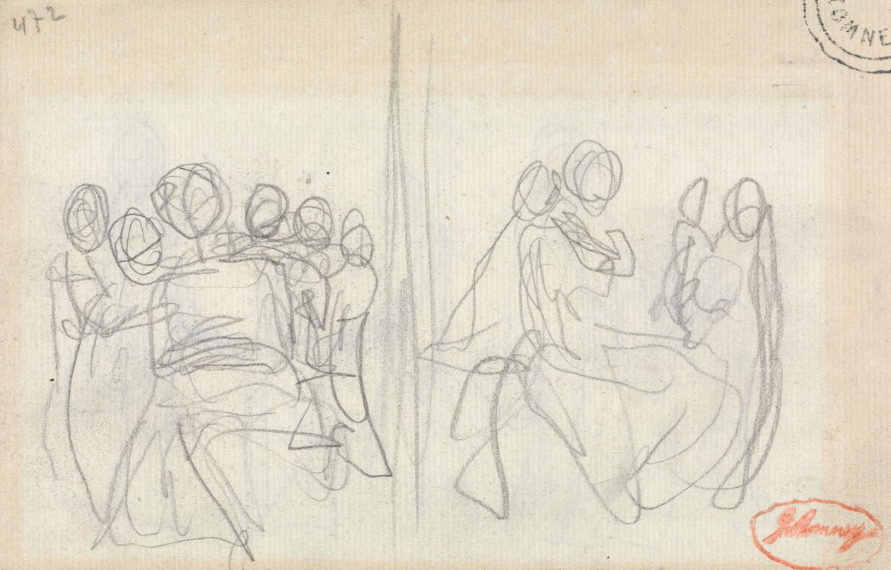 Studier av en liggende kvinne omgitt av barn av George Romney