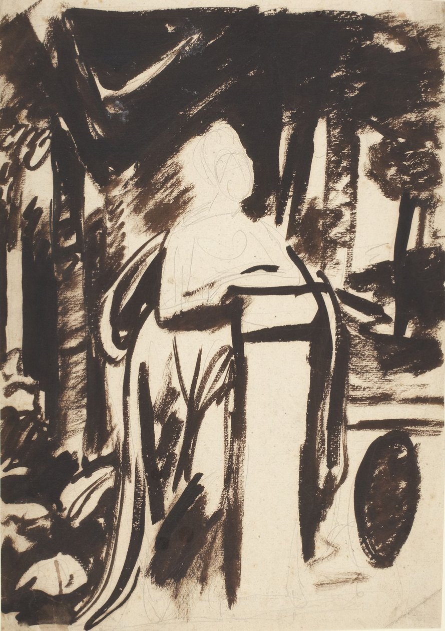 Studie til portrettet av Lady Elizabeth Monson av George Romney