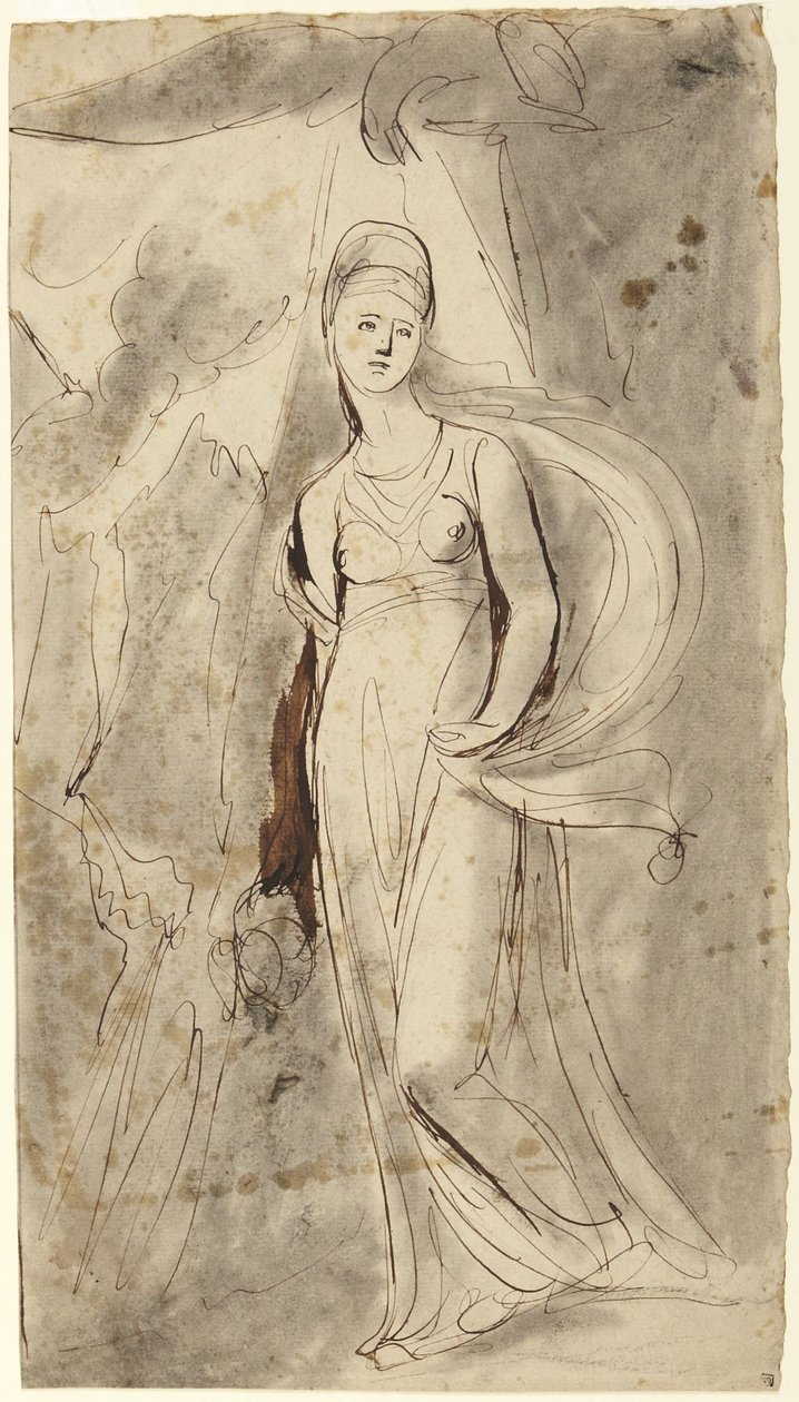 Studie til portrettet av Elizabeth Warren, viscountesse av Bulkeley, som Hebe av George Romney