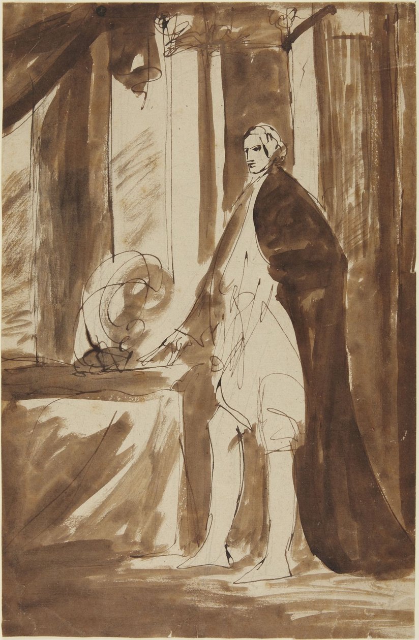 Studie til portrettet av en mann av George Romney