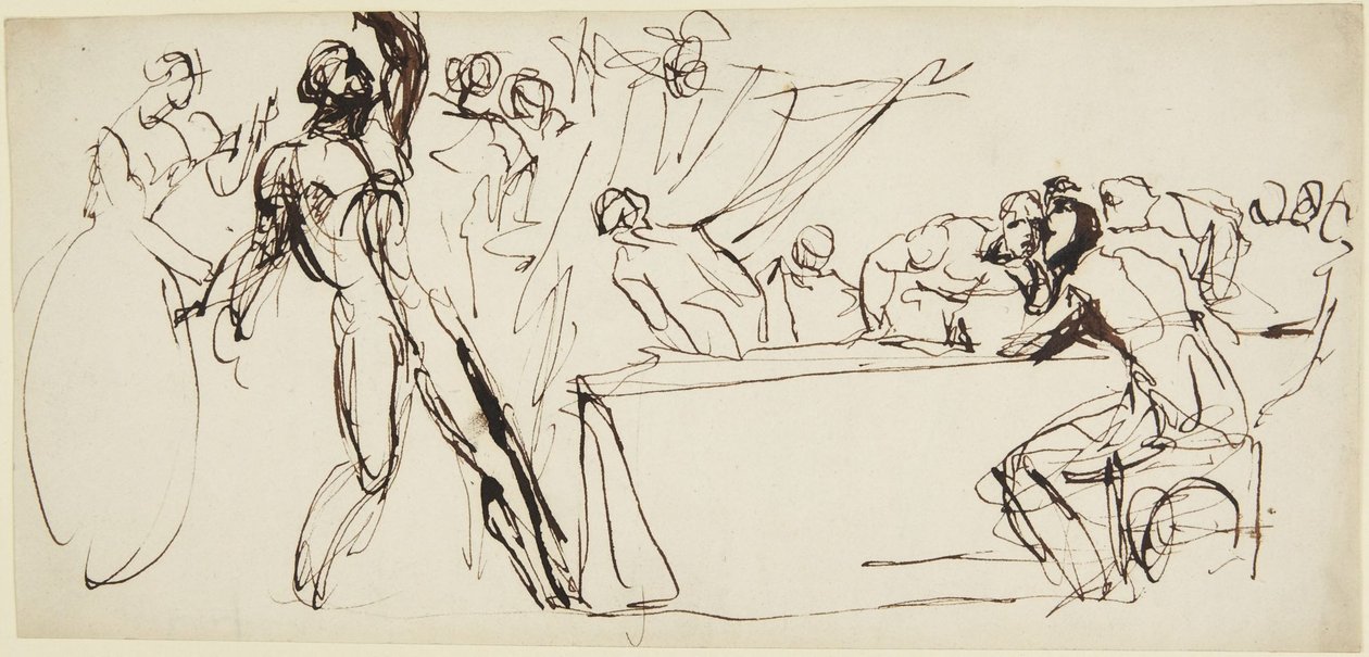 Analyse av Banquos spøkelse fra bankettscenen i *Macbeth* av George Romney