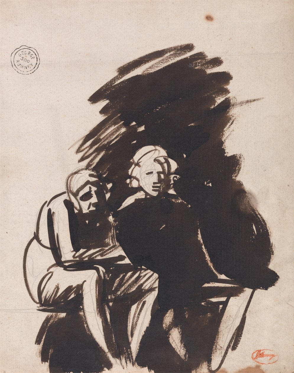 Studie av to figurer av George Romney