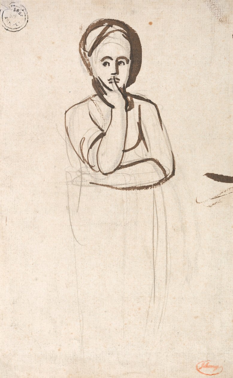 Studie av en ettertenksom kvinne av George Romney